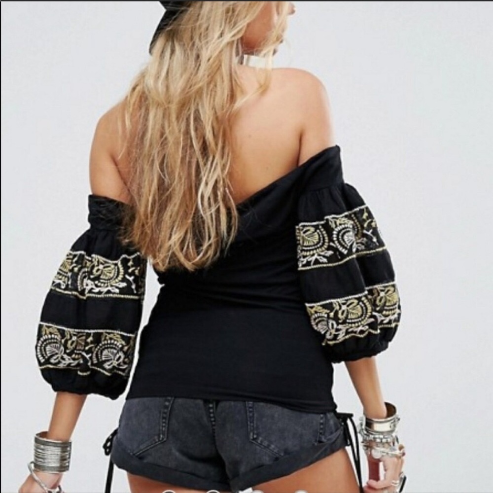 NWT Free People Boho Sleeve Off The Shoulder top